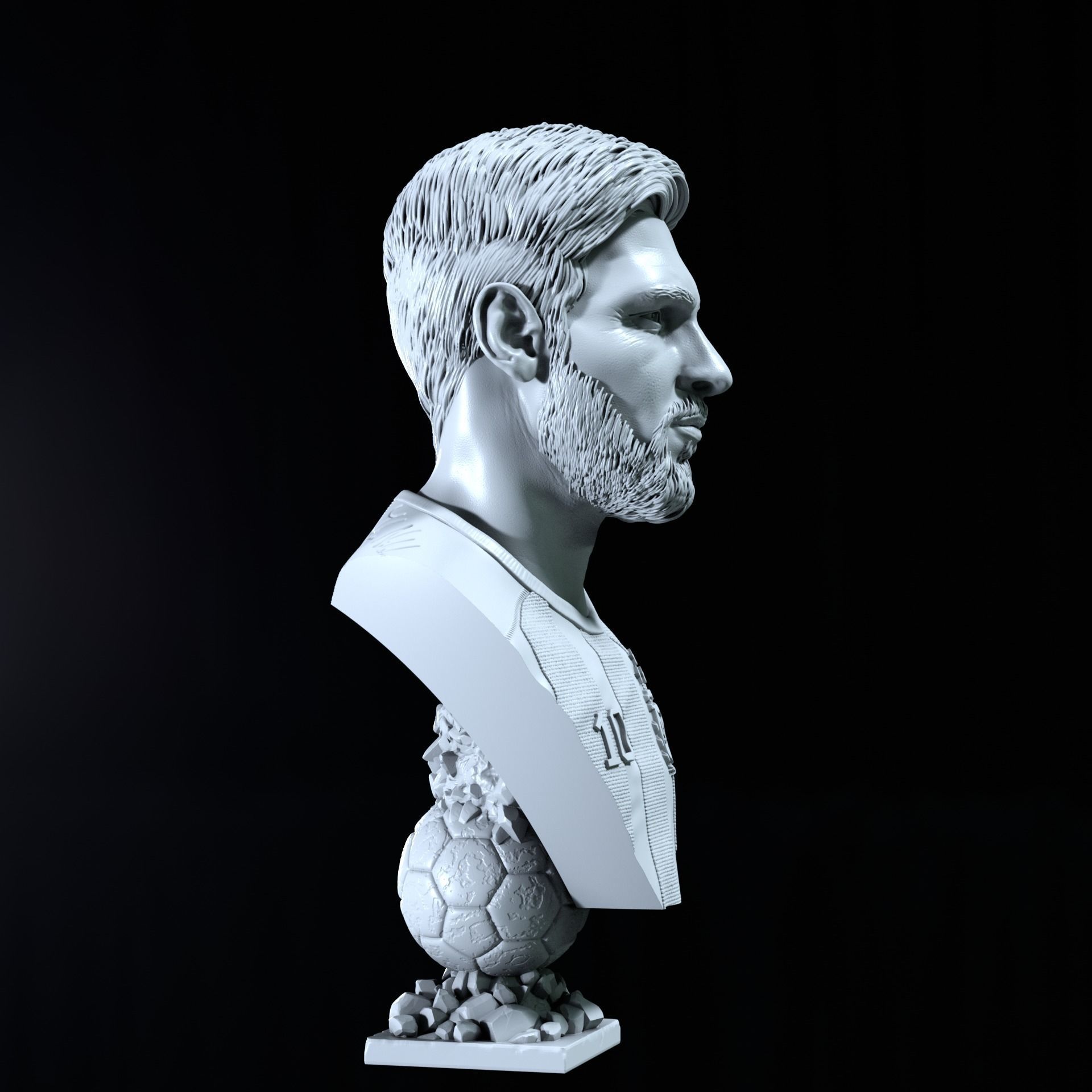 Lionel Messi 3D bust for printing 3D print model_7