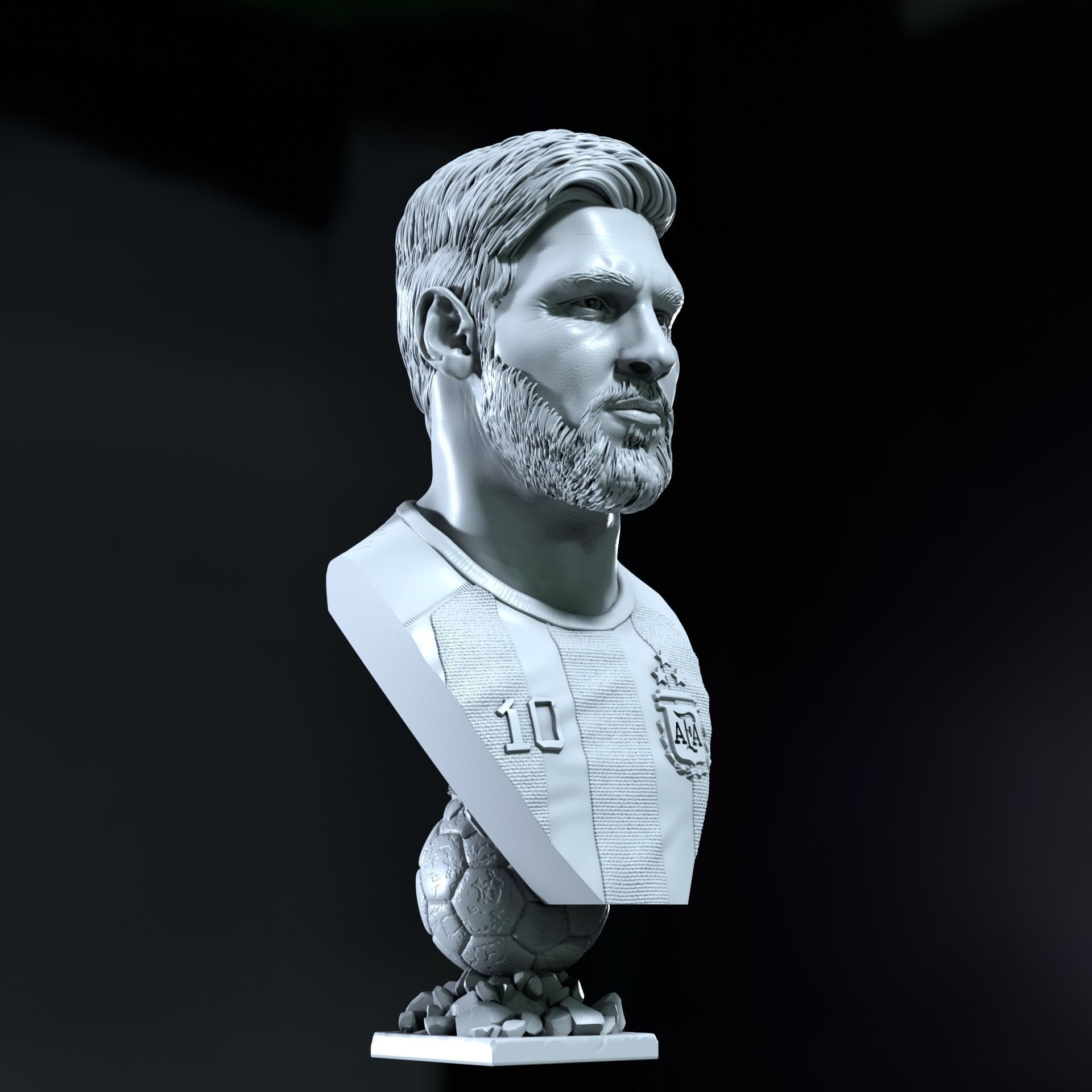 Lionel Messi 3D bust for printing 3D print model_8