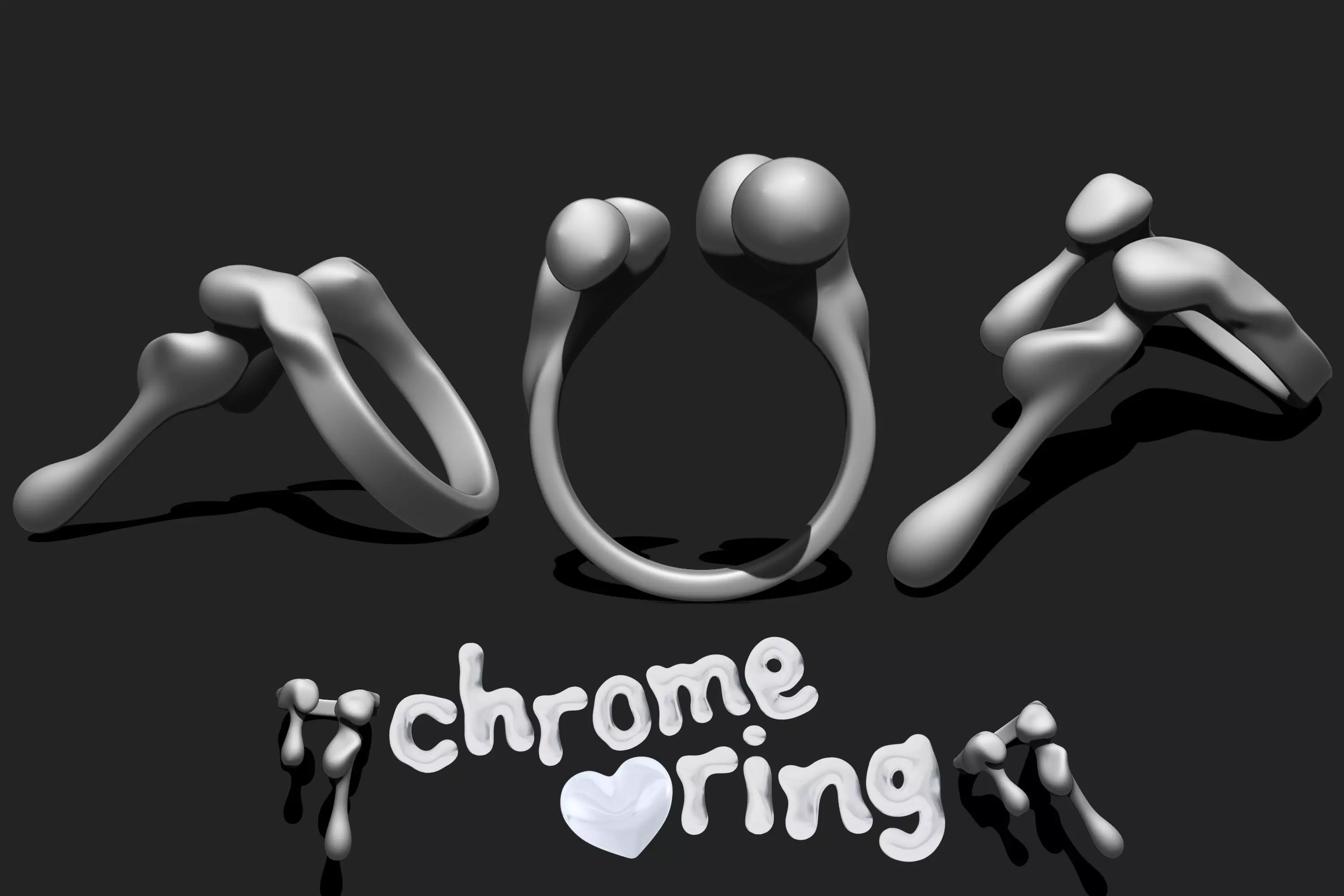 Chrome Ring 02 - 3D Print 3D print model