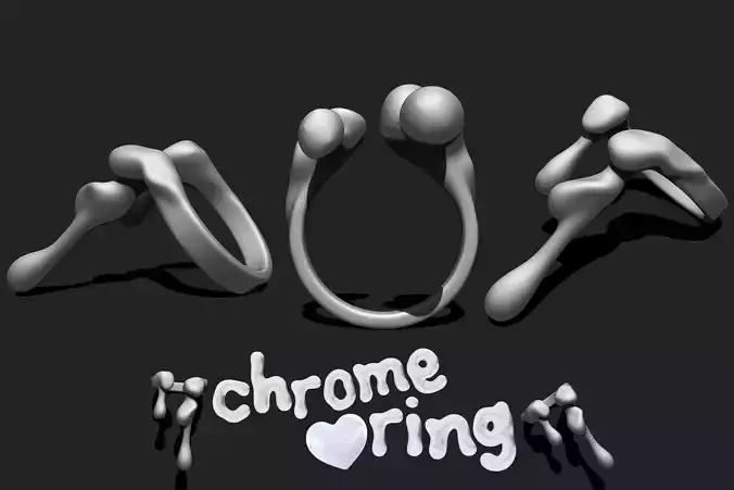 Chrome Ring 02 - 3D Print 3D print model