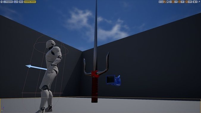 Game ready Sai Low-poly 3D model
