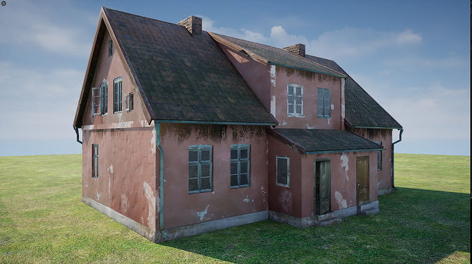 East Europe Rural House Low Poly Low-poly 3D model 6