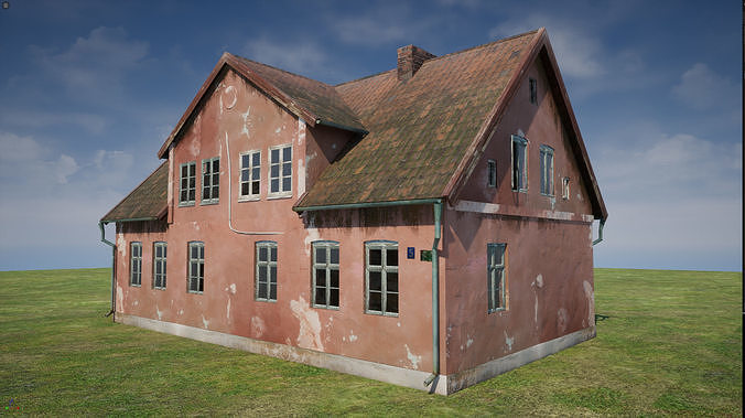 East Europe Rural House Low Poly Low-poly 3D model 4