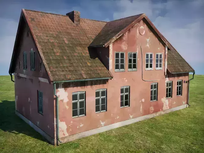 East Europe Rural House Low Poly Low-poly 3D model