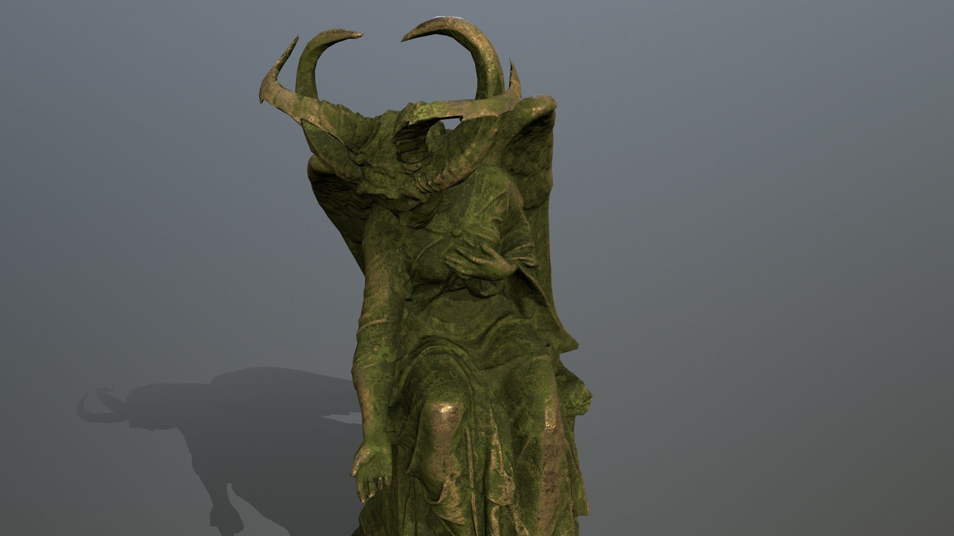 woman Statue Low-poly 3D model_12