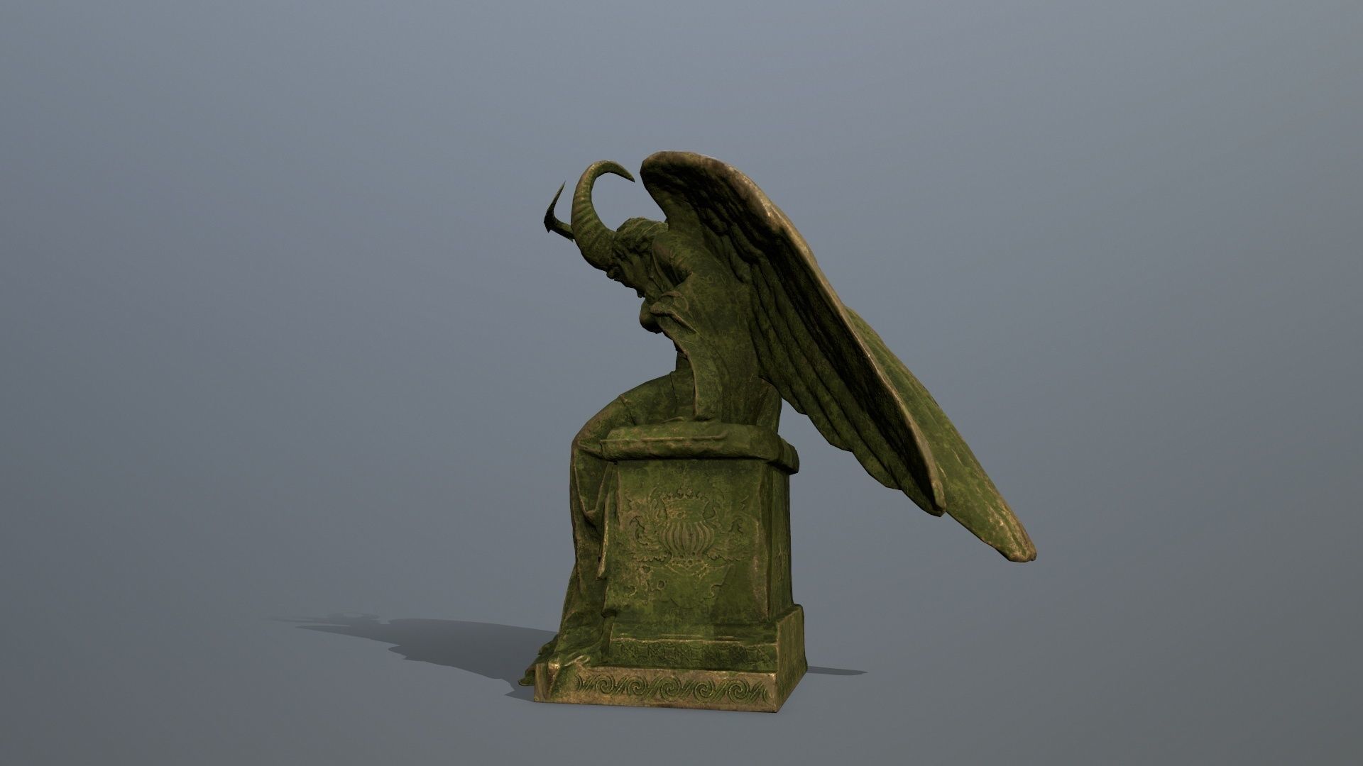 woman Statue Low-poly 3D model_5