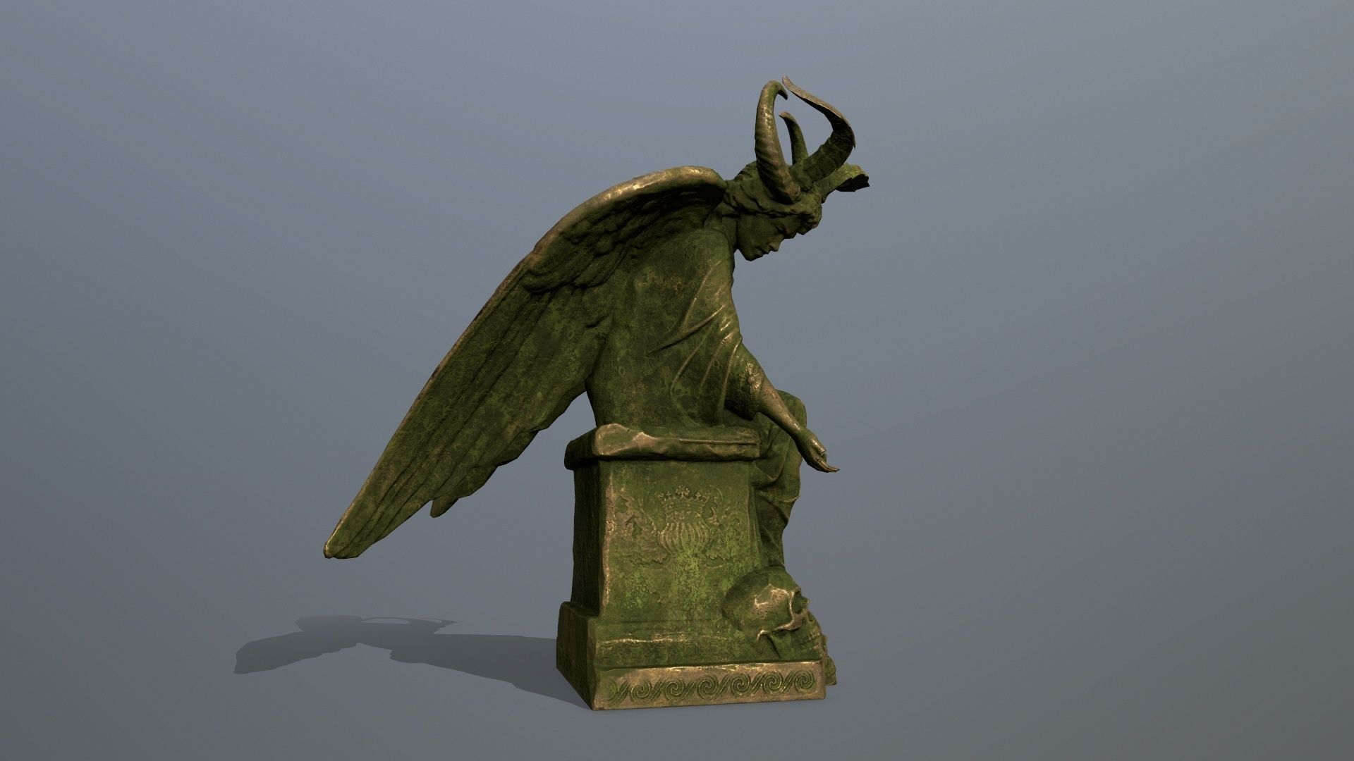 woman Statue Low-poly 3D model_9