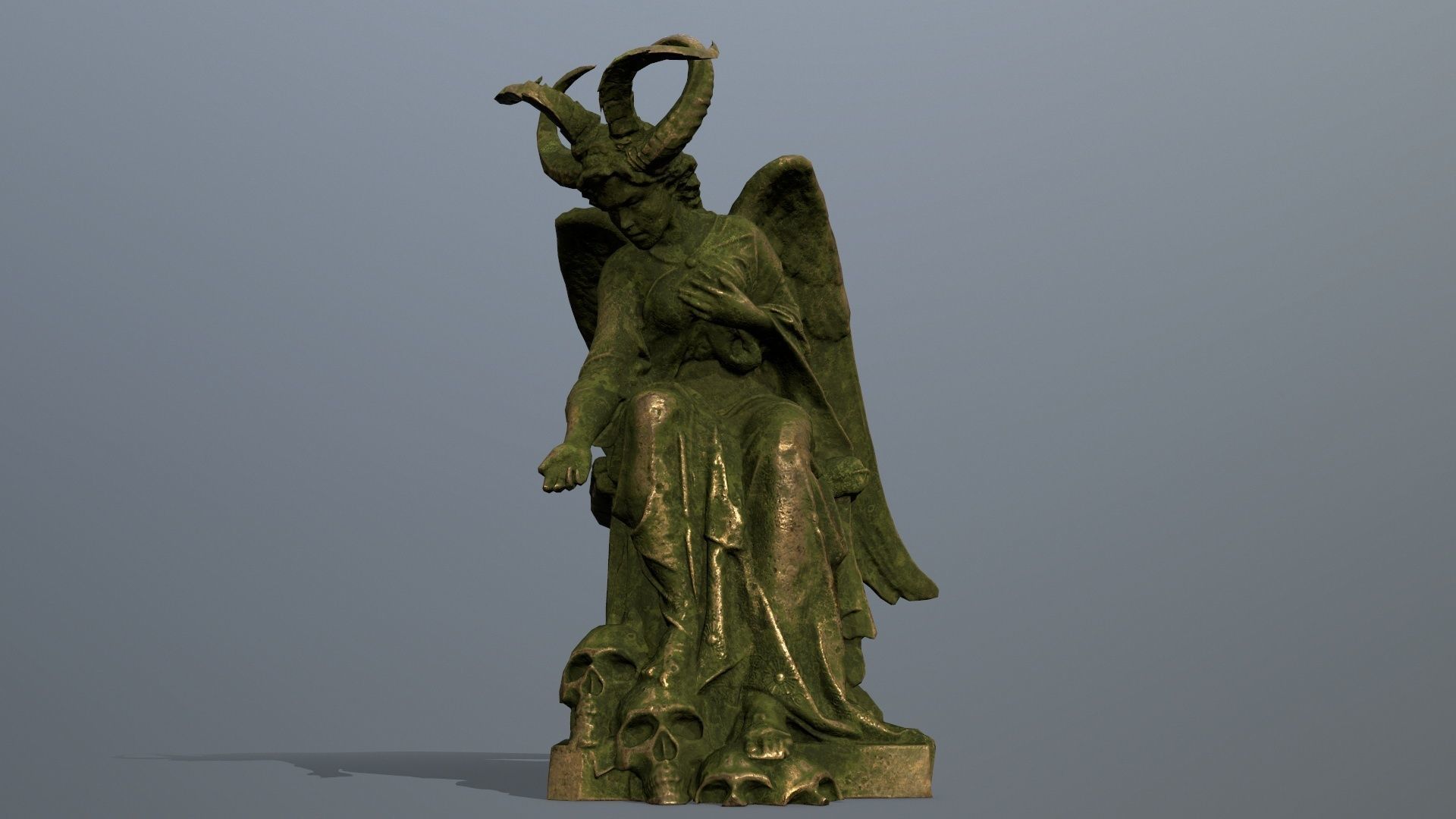 woman Statue Low-poly 3D model_1