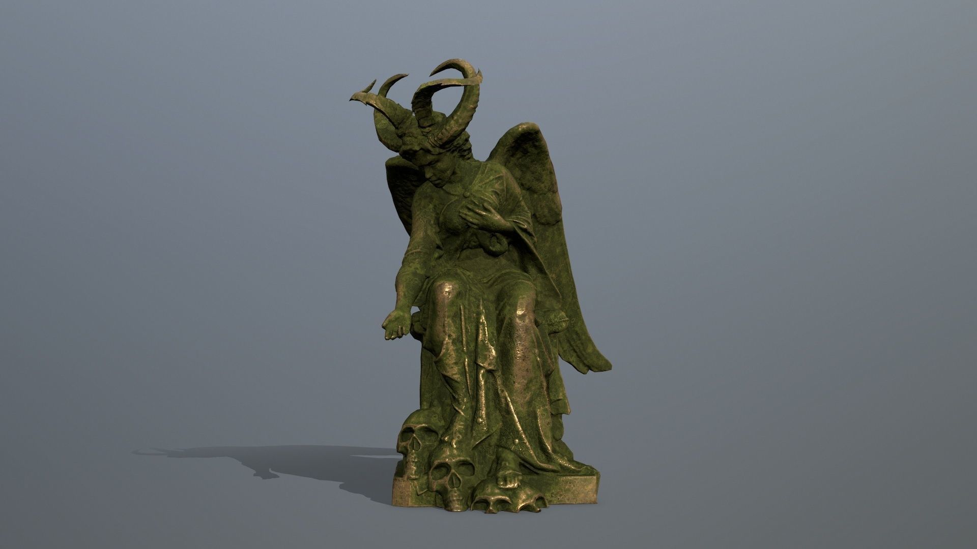 woman Statue Low-poly 3D model_2