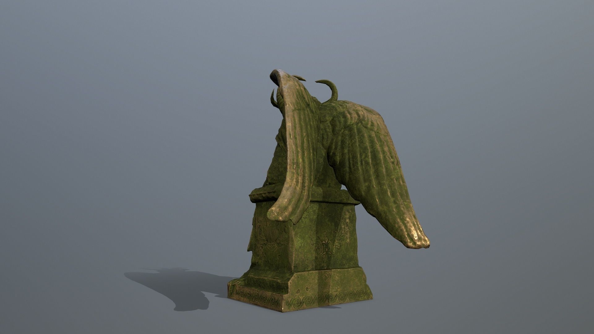 woman Statue Low-poly 3D model_6