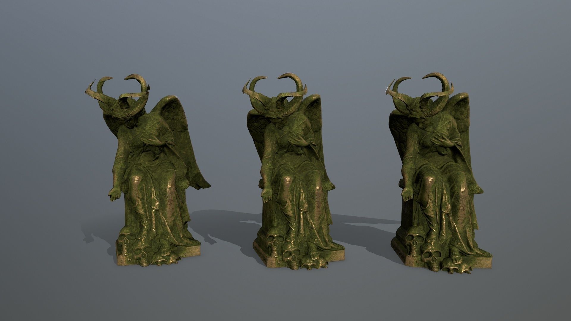 woman Statue Low-poly 3D model_13