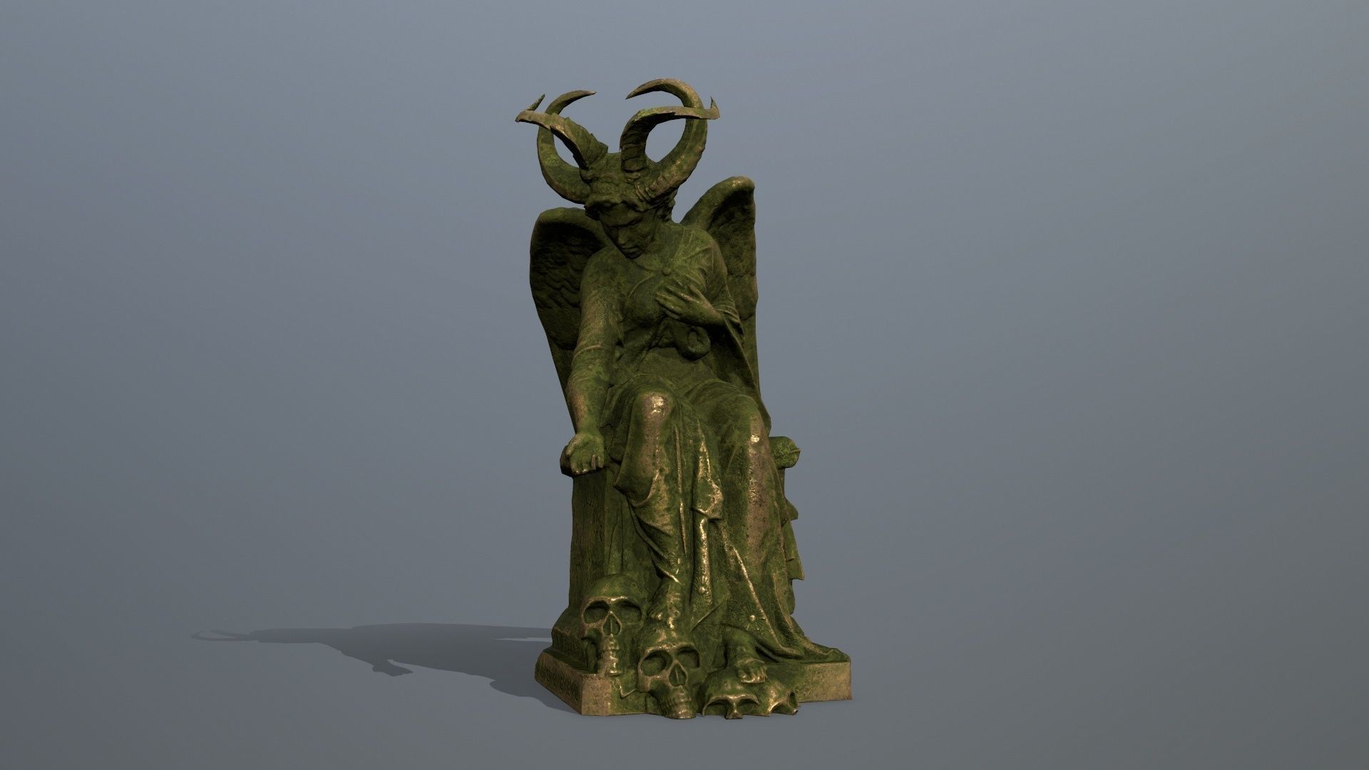 woman Statue Low-poly 3D model_11