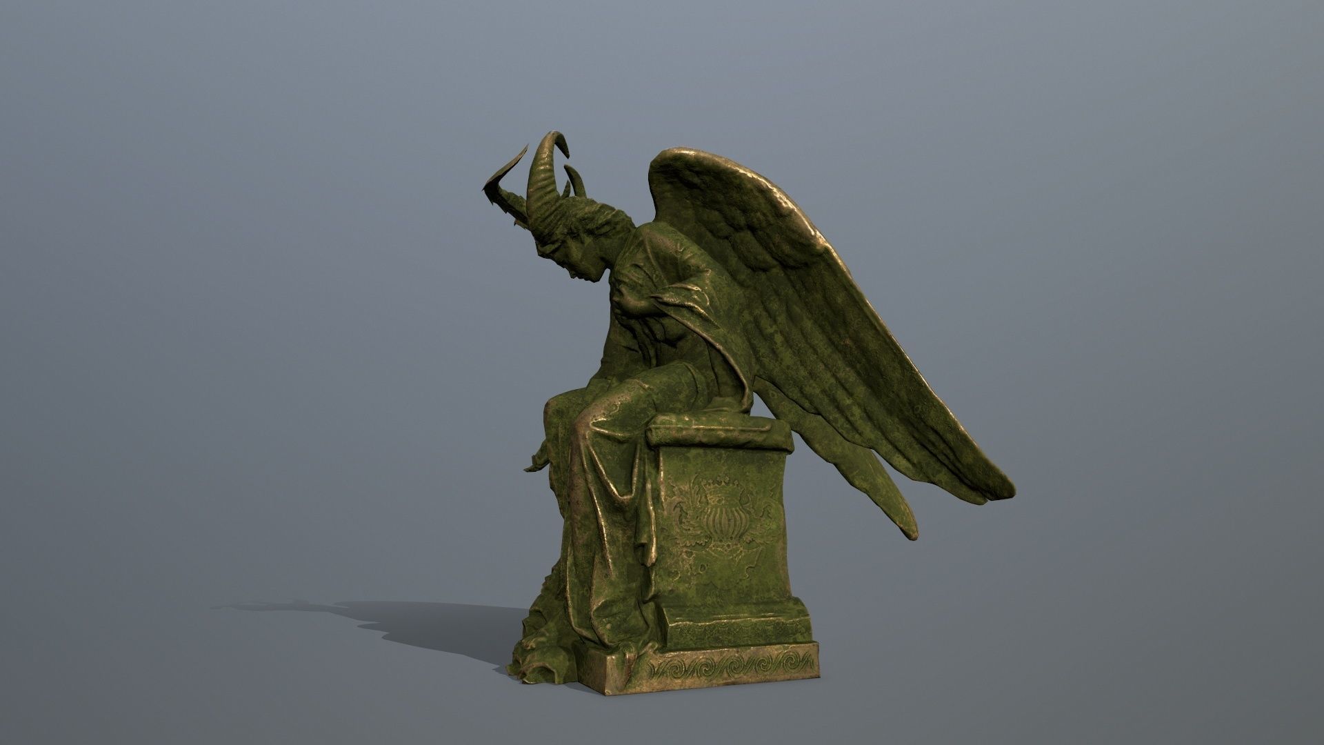 woman Statue Low-poly 3D model_4