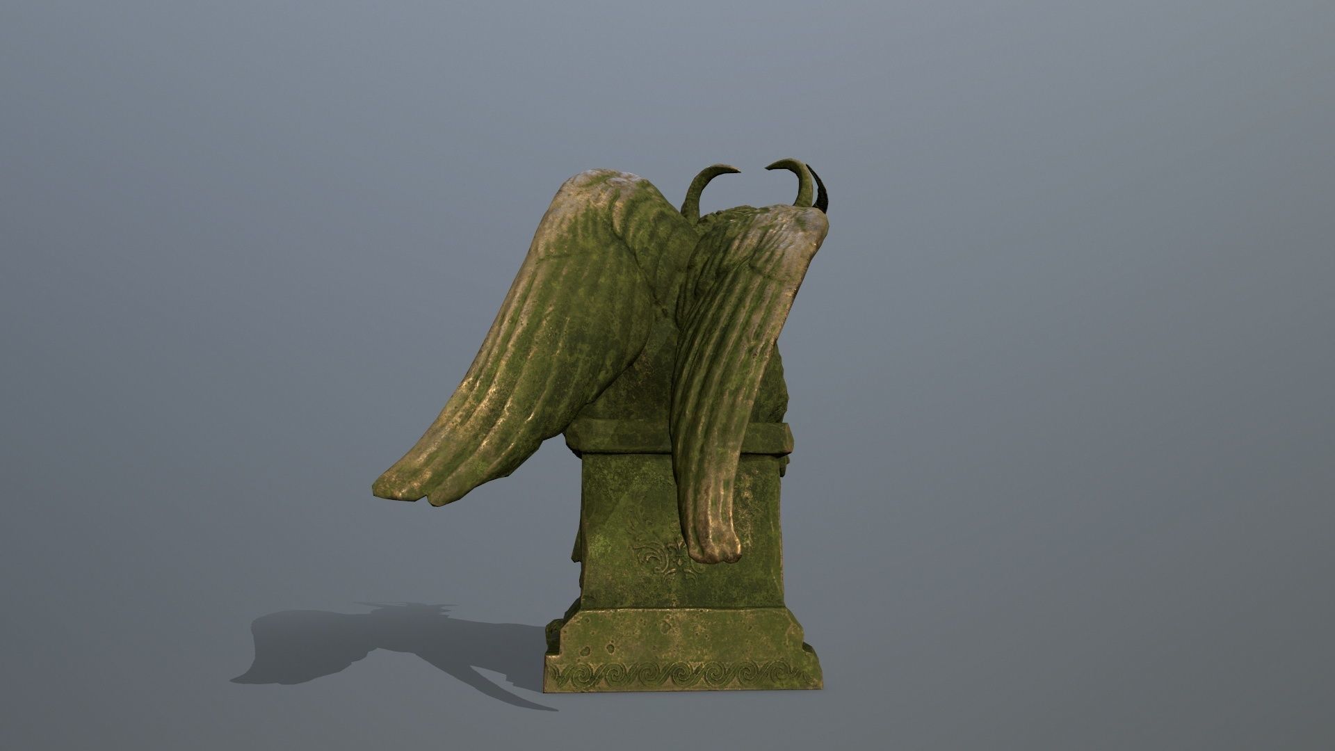 woman Statue Low-poly 3D model_7