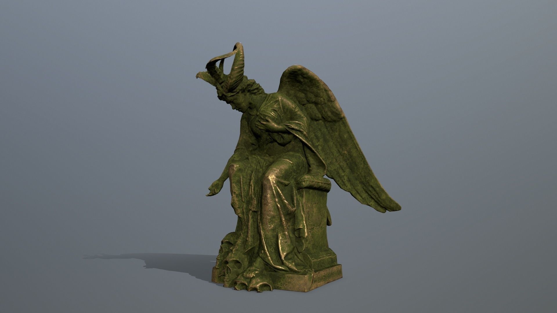 woman Statue Low-poly 3D model_3