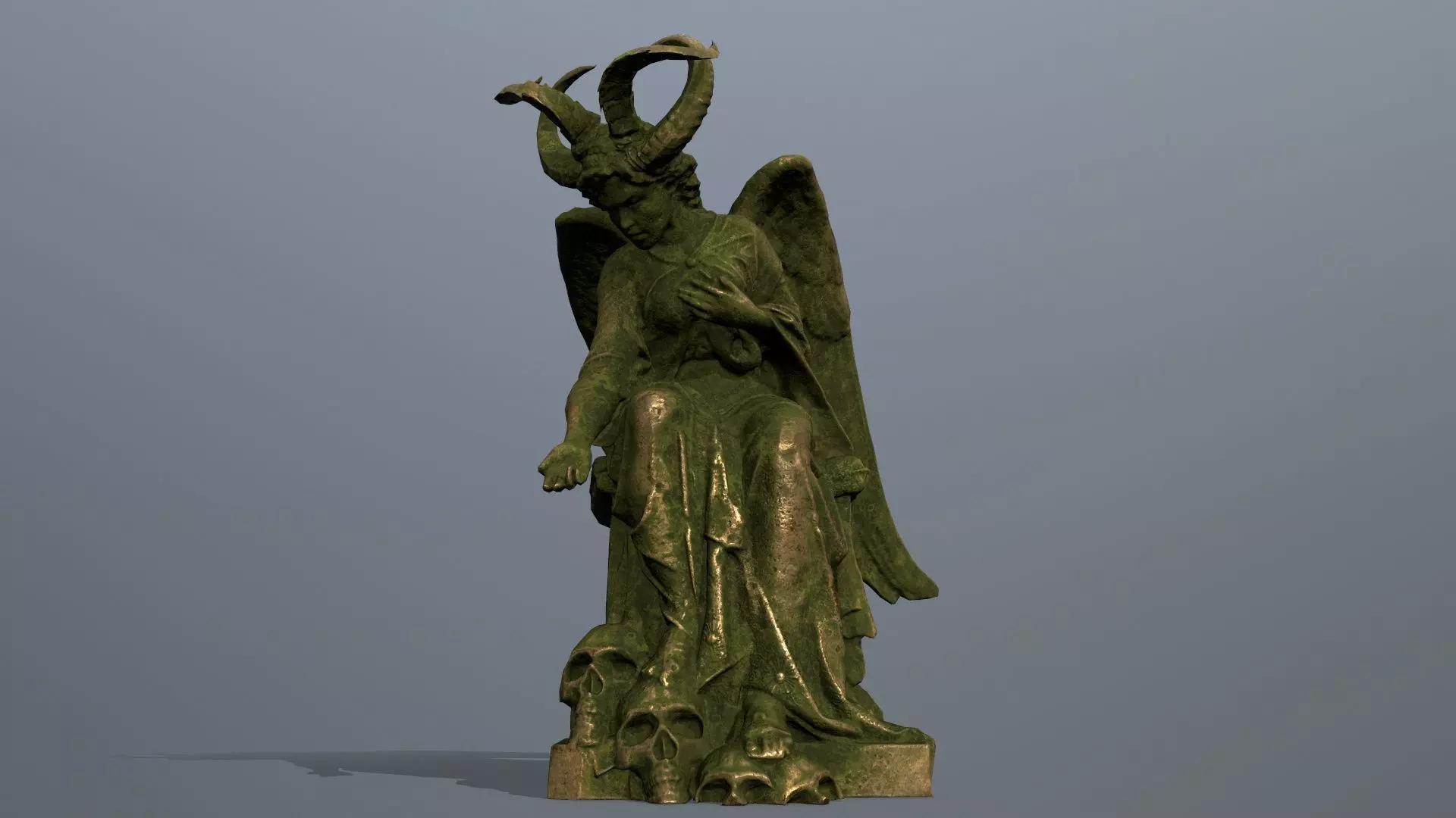 woman Statue Low-poly 3D model_0