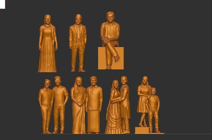 family miniature  3D print model