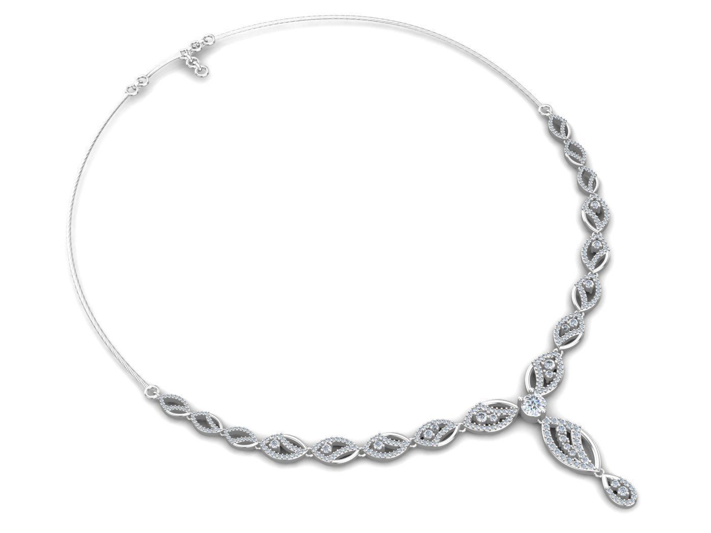 Gold Diamond Necklace 3D print model_10