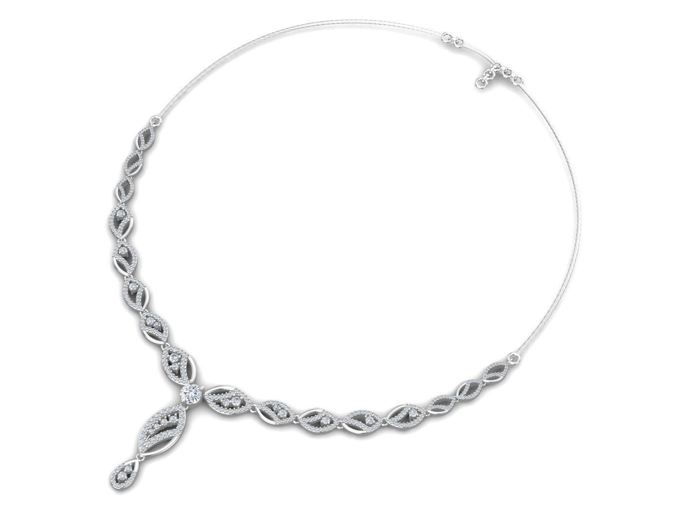 Gold Diamond Necklace 3D print model_18