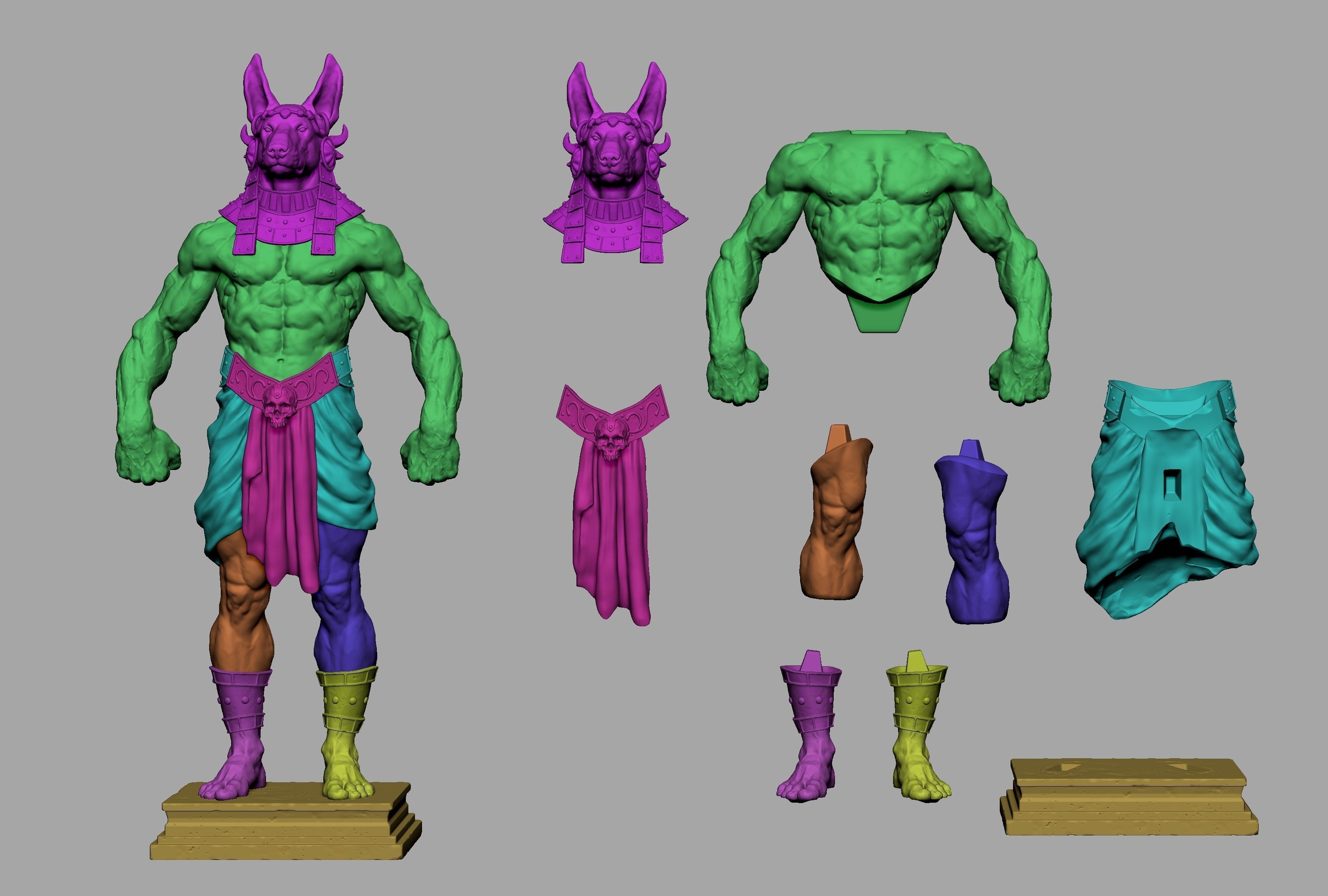 Anubis Figure 3D print model_14