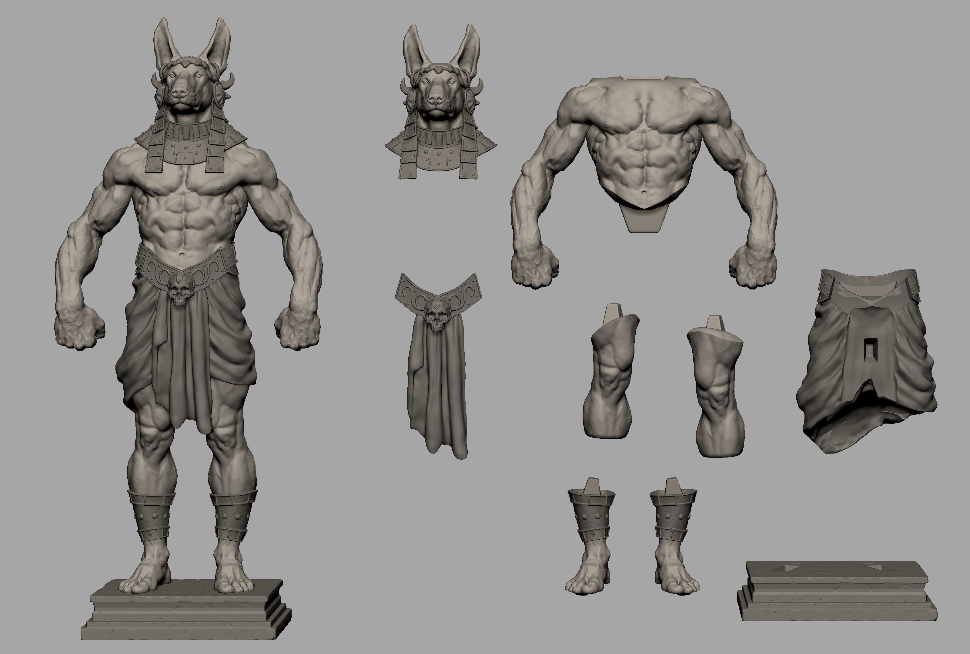 Anubis Figure 3D print model_12