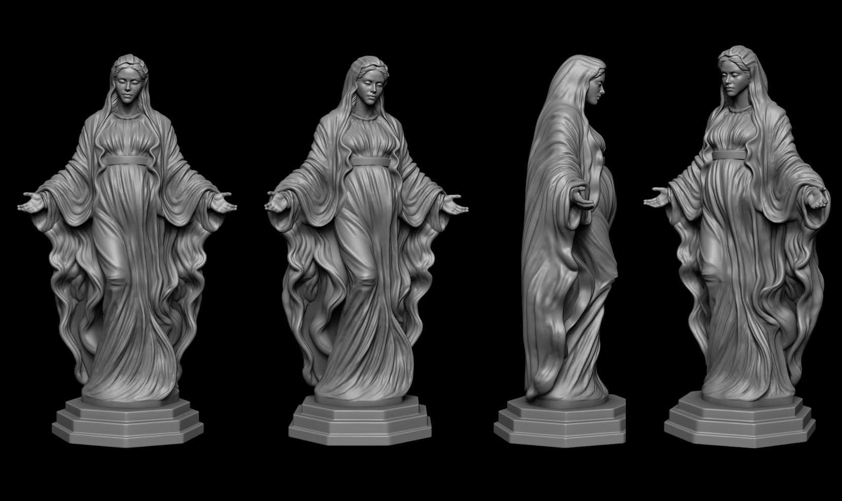 Virgin Mary Maria 3D print model_3
