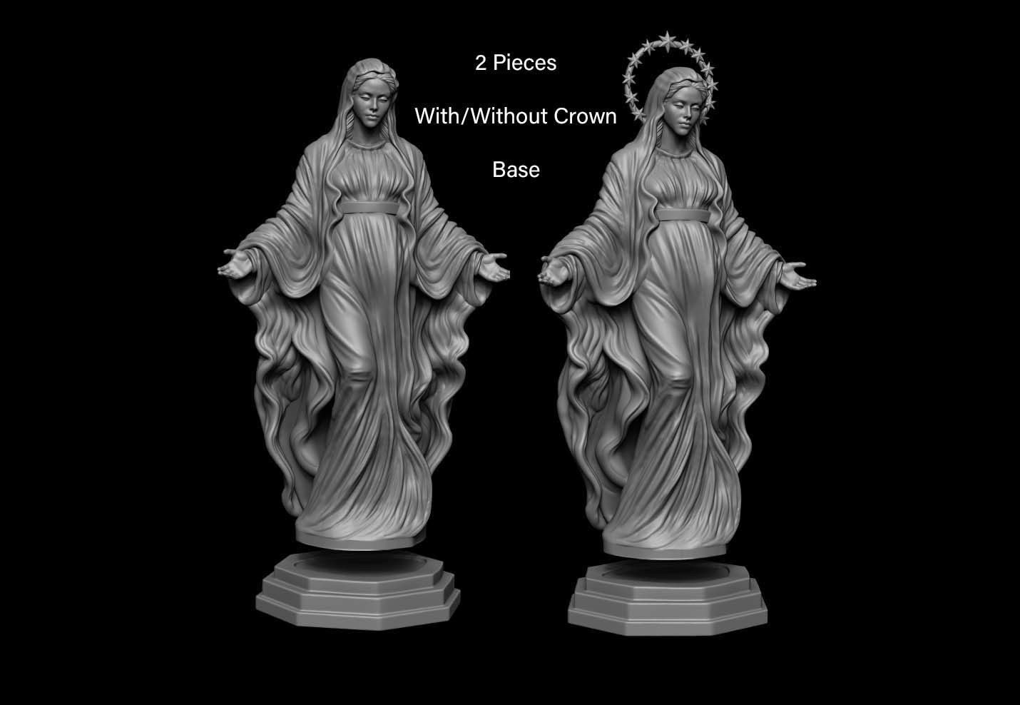 Virgin Mary Maria 3D print model_1