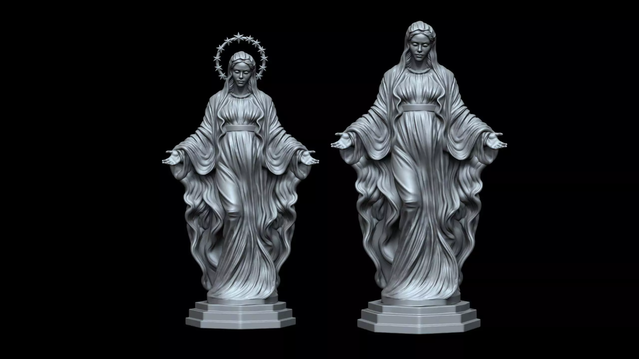 Virgin Mary Maria 3D print model_0