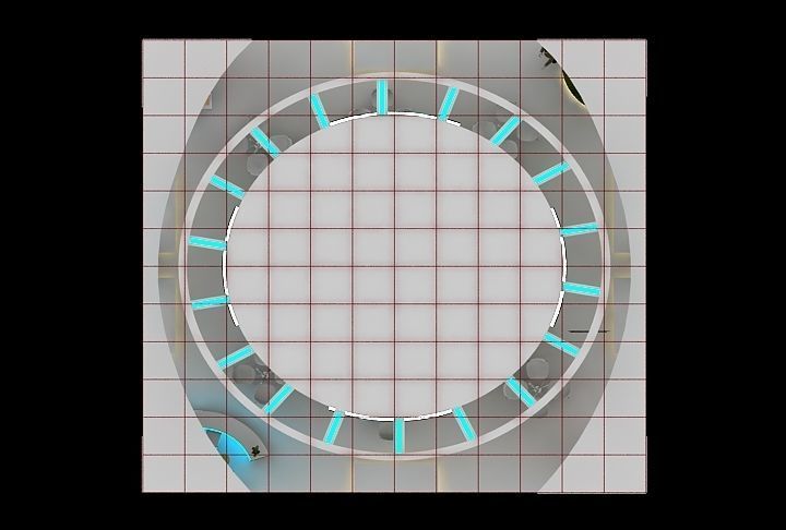 12 mtr x 12mtr Exhibition stand 4side open 3D print model_16