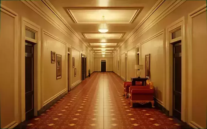 Hotel Corridor 3d Scene 3D model