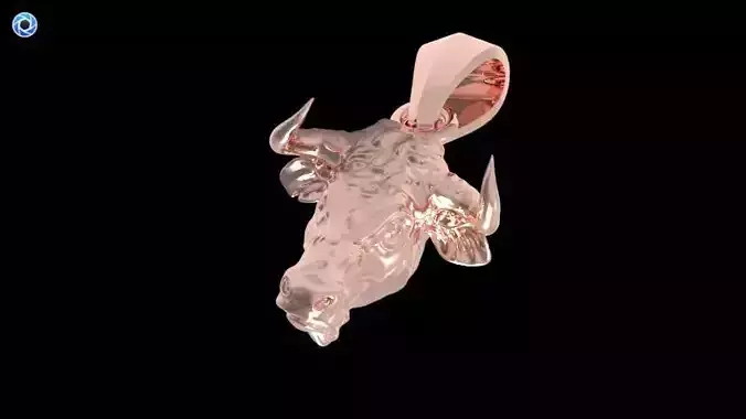 3D Hollow Bull Pendant Necklace Jewelry