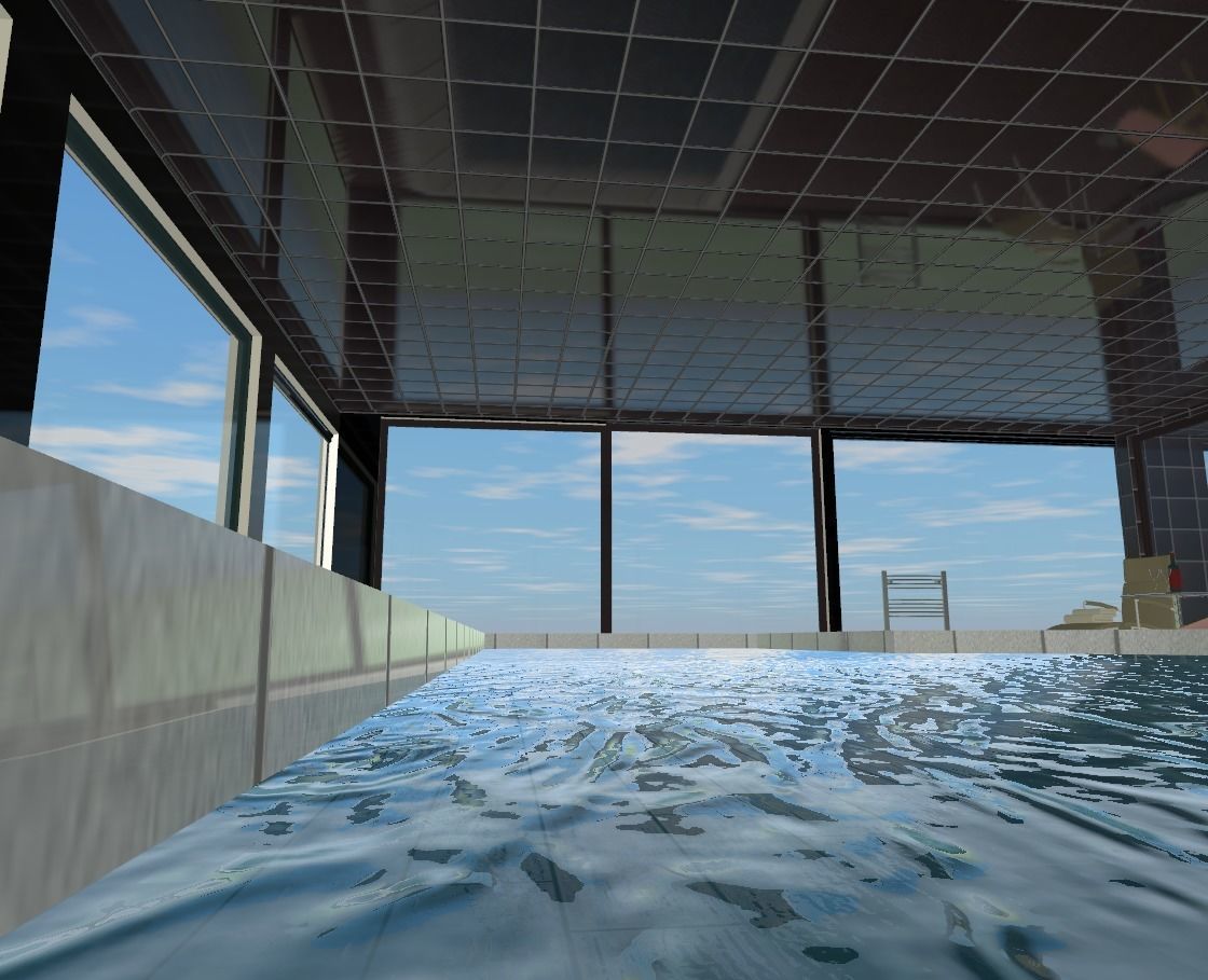 the glass house Low-poly 3D model_26