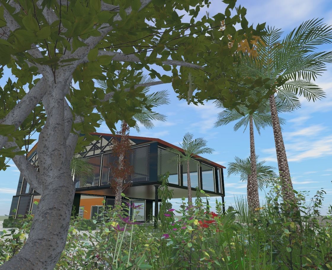 the glass house Low-poly 3D model_5