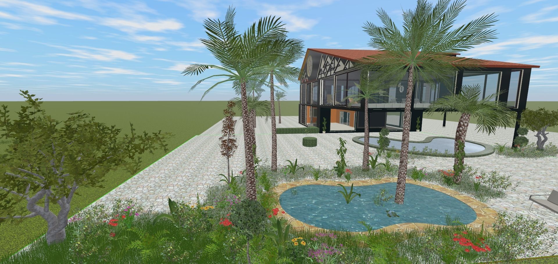 the glass house Low-poly 3D model_17