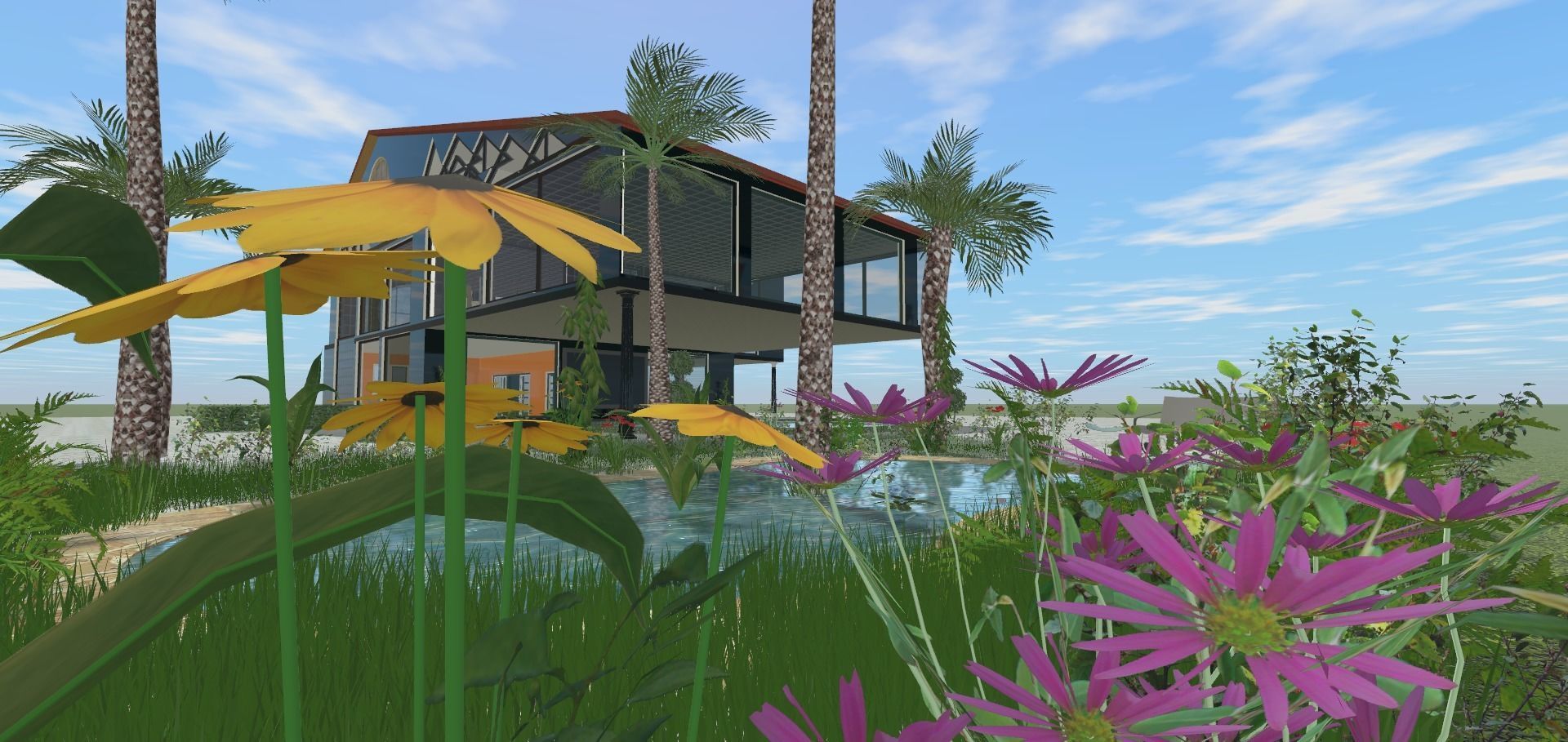 the glass house Low-poly 3D model_41