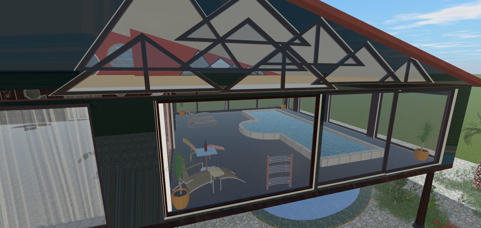 the glass house Low-poly 3D model_31