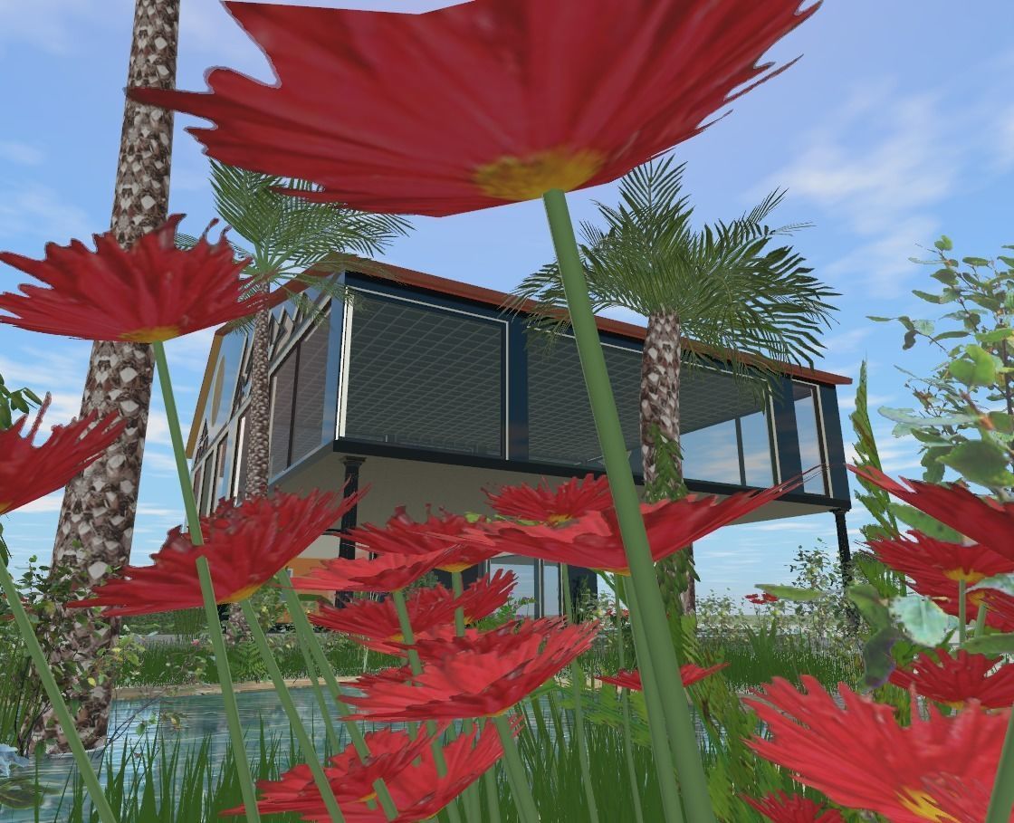 the glass house Low-poly 3D model_8