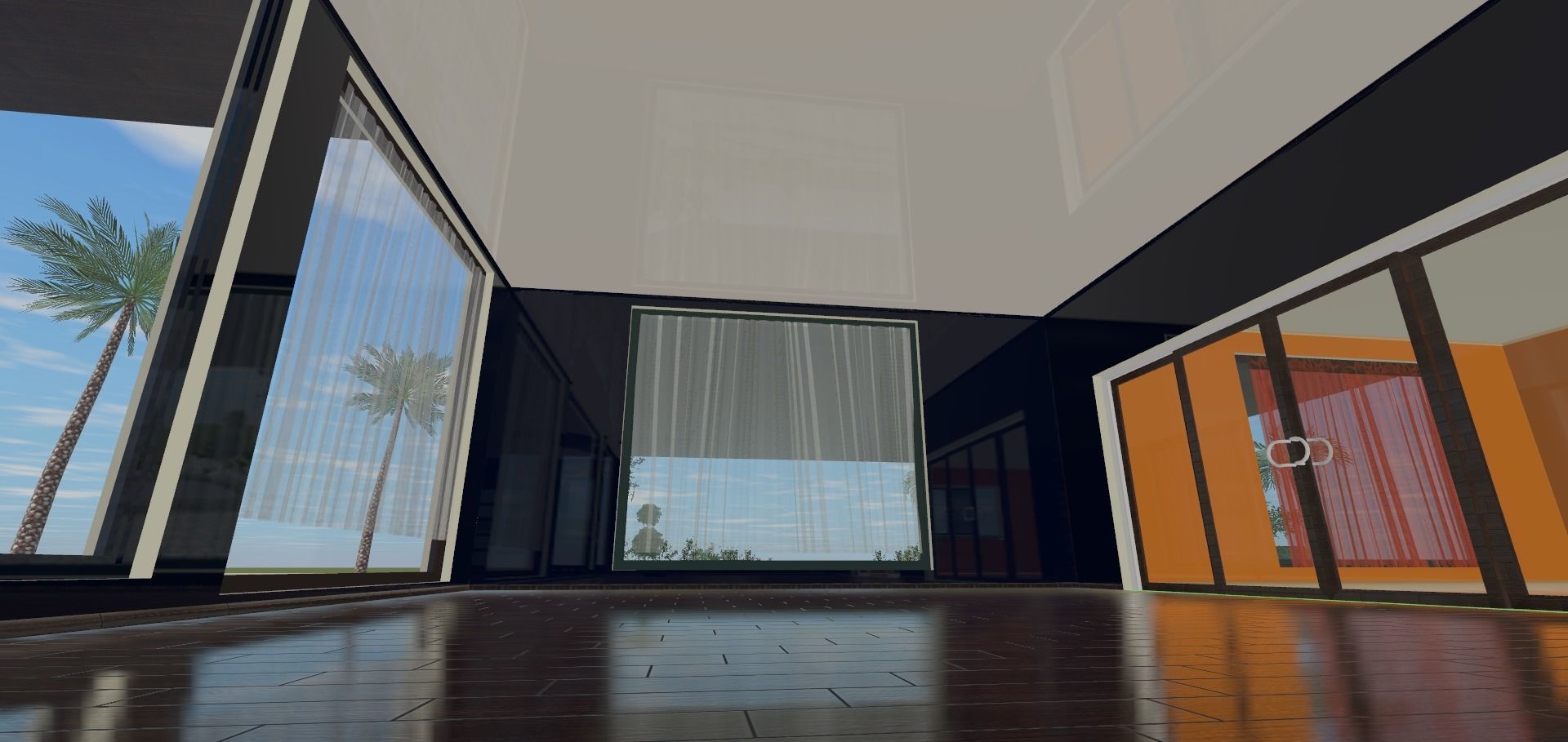 the glass house Low-poly 3D model_14