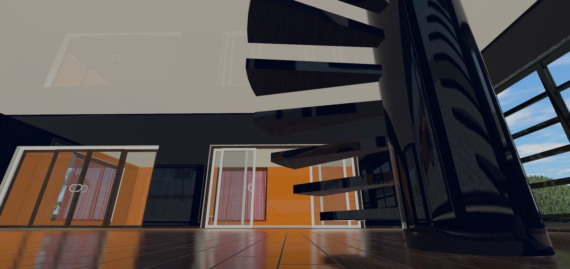 the glass house Low-poly 3D model_15