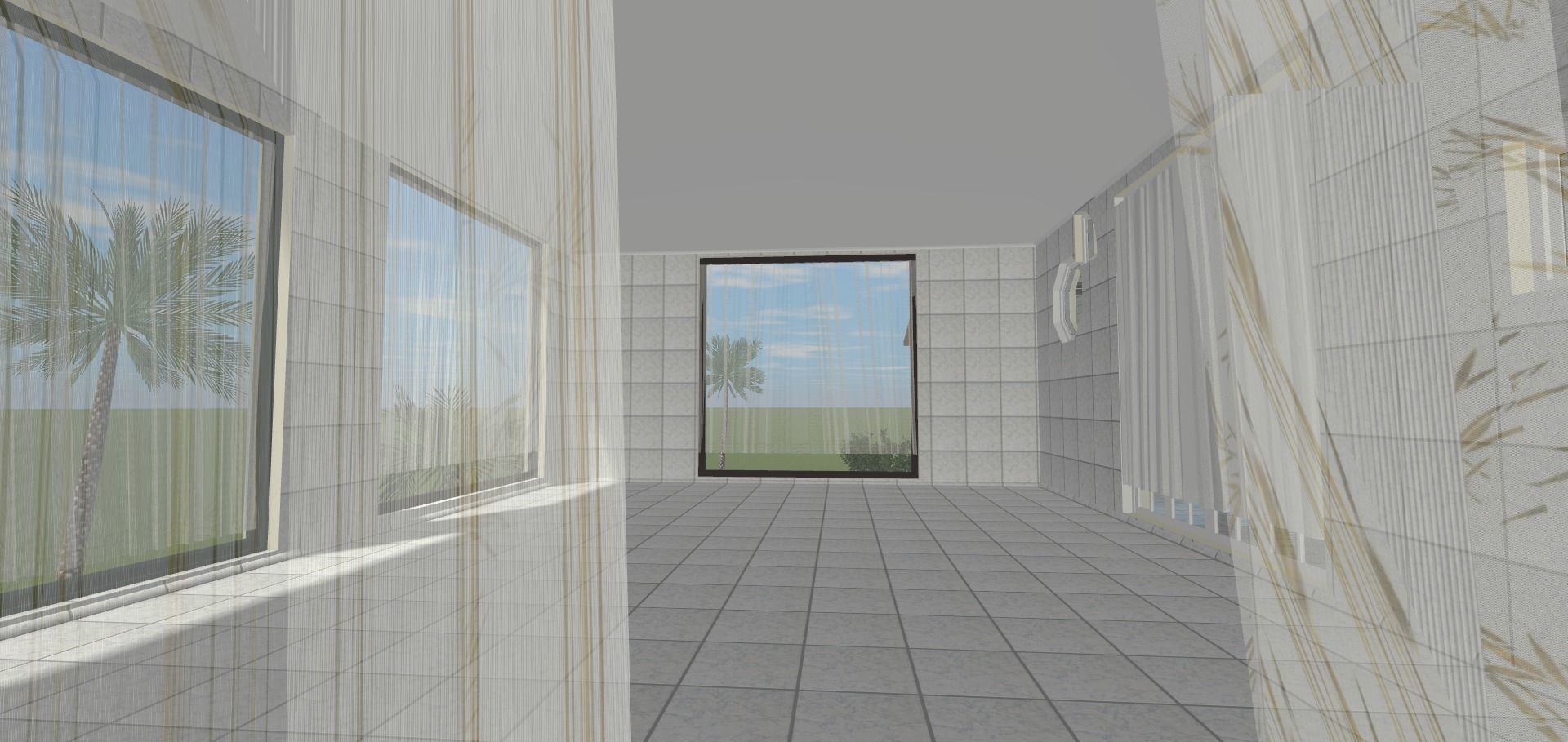 the glass house Low-poly 3D model_23