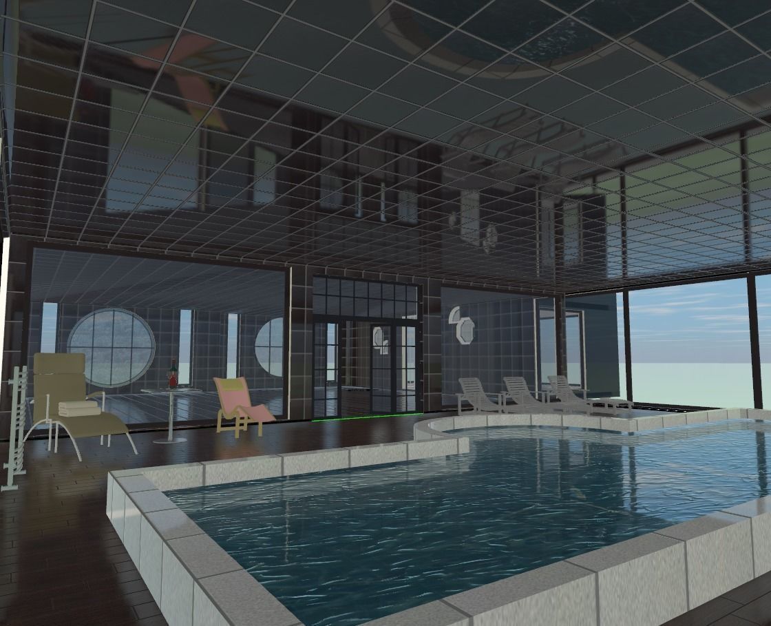 the glass house Low-poly 3D model_25