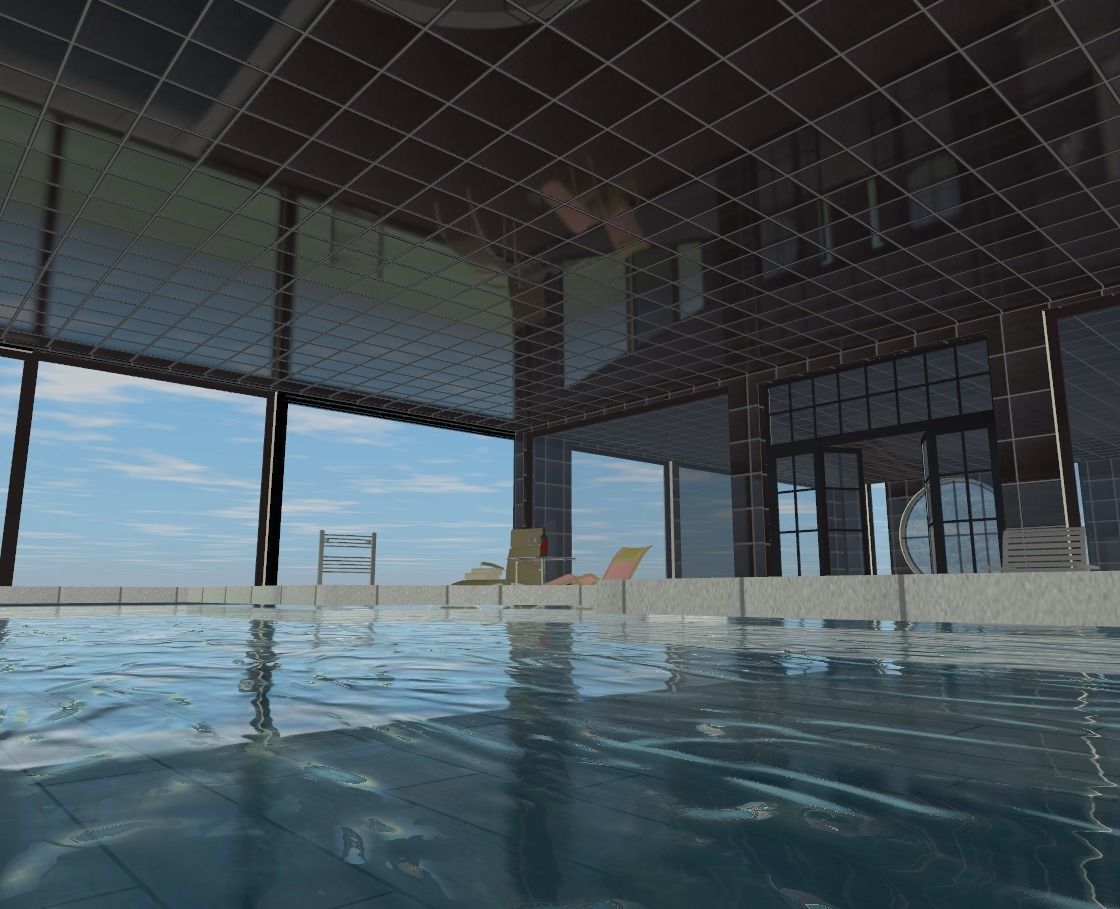 the glass house Low-poly 3D model_24