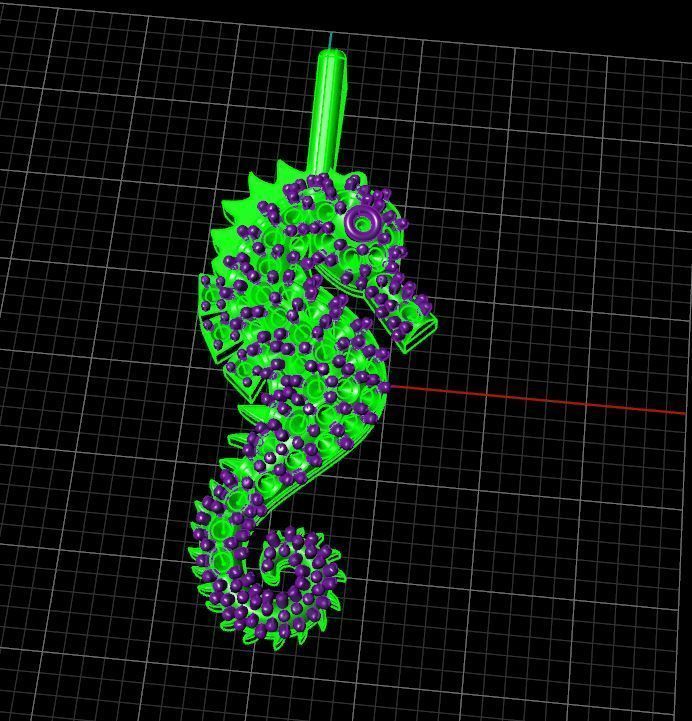 Seahorse pendant 3D print model 3D print model_8