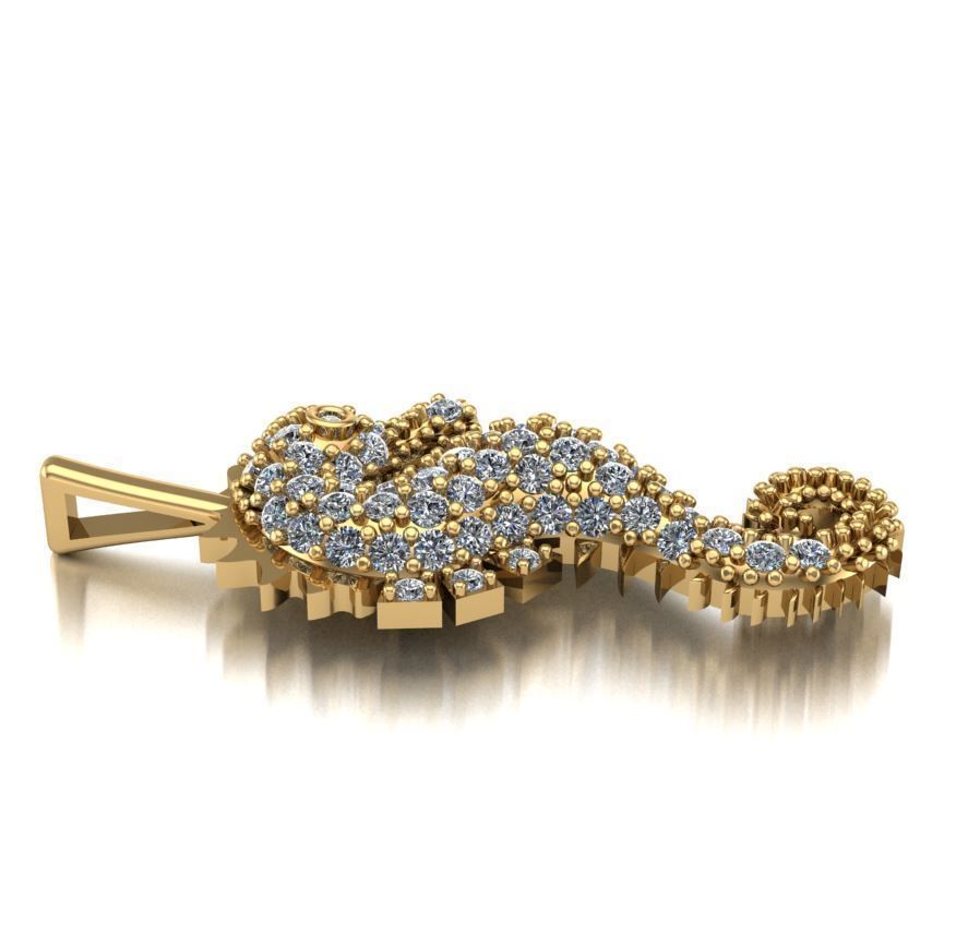 Seahorse pendant 3D print model 3D print model_2