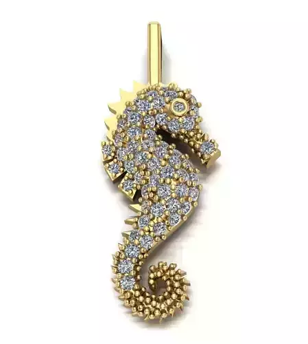 Seahorse pendant 3D print model 3D print model