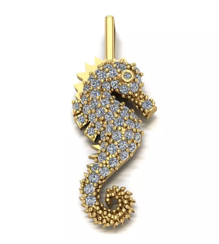 Seahorse pendant 3D print model 3D print model_0