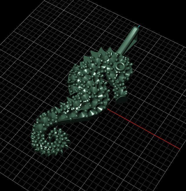 Seahorse pendant 3D print model 3D print model_10