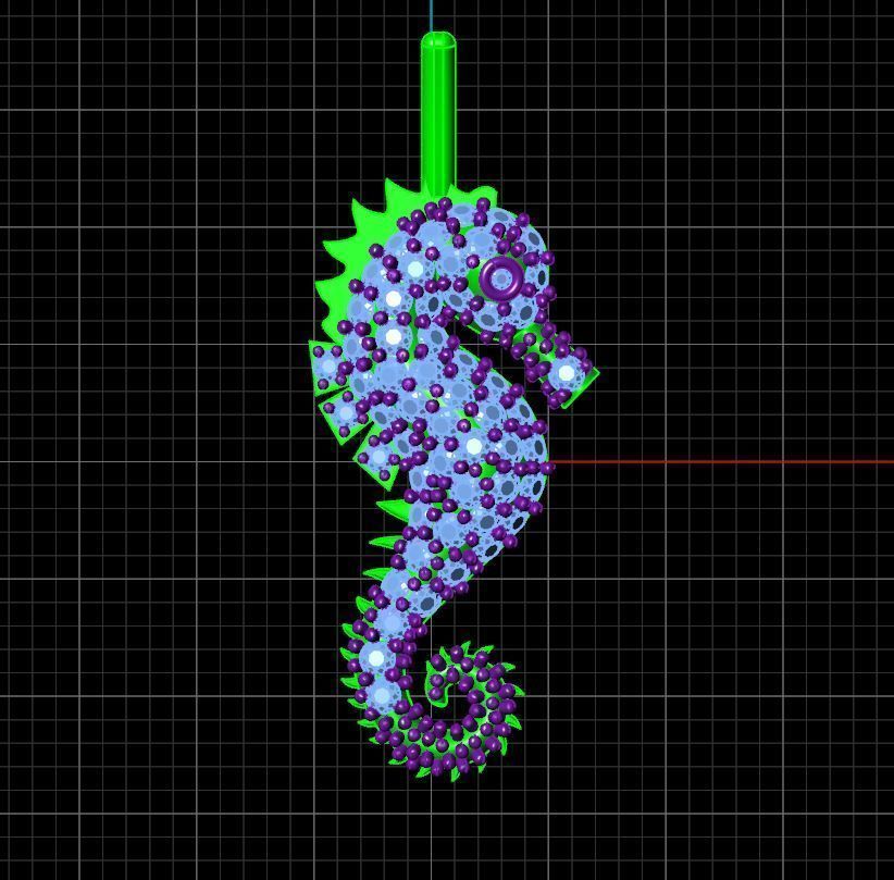 Seahorse pendant 3D print model 3D print model_5