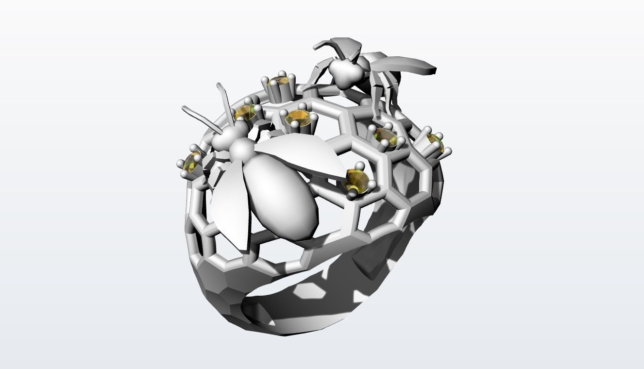 ring bee  3D print model_1