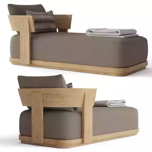 RH SOLARO TEAK CHAISE